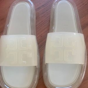 Tory Burch Bubble Jelly Sandal Slides in Ivory